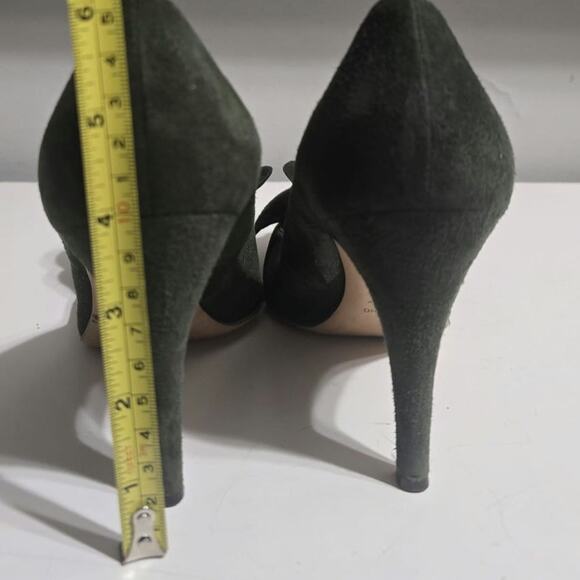 Moss Green Suede Floral Valentino pumps sz 39.5 / 8.5 - Picture 6 of 9
